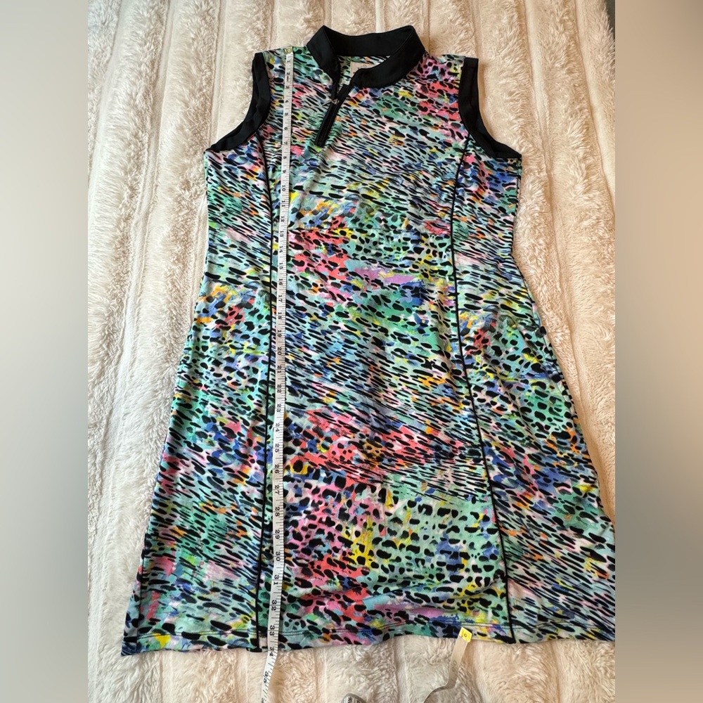 EP Pro tour tech golf dress size Large EUC animal print Multi color